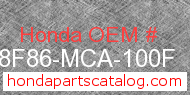 Honda 08F86-MCA-100F genuine part number image