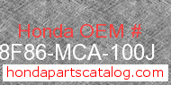 Honda 08F86-MCA-100J genuine part number image