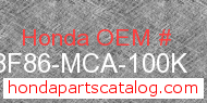 Honda 08F86-MCA-100K genuine part number image