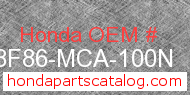 Honda 08F86-MCA-100N genuine part number image