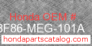 Honda 08F86-MEG-101A genuine part number image