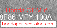 Honda 08F86-MFY-100A genuine part number image