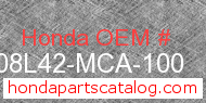 Honda 08L42-MCA-100 genuine part number image