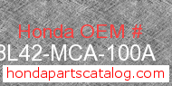 Honda 08L42-MCA-100A genuine part number image