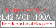 Honda 08L42-MCH-100A genuine part number image