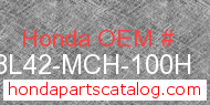 Honda 08L42-MCH-100H genuine part number image