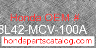 Honda 08L42-MCV-100A genuine part number image