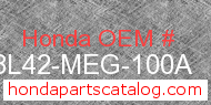 Honda 08L42-MEG-100A genuine part number image