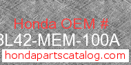 Honda 08L42-MEM-100A genuine part number image