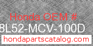 Honda 08L52-MCV-100D genuine part number image