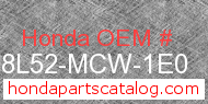 Honda 08L52-MCW-1E0 genuine part number image
