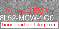 Honda 08L52-MCW-1G0 genuine part number image