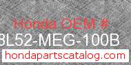 Honda 08L52-MEG-100B genuine part number image