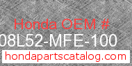 Honda 08L52-MFE-100 genuine part number image