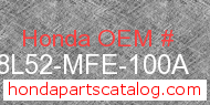 Honda 08L52-MFE-100A genuine part number image