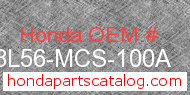 Honda 08L56-MCS-100A genuine part number image
