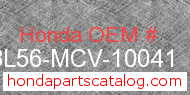 Honda 08L56-MCV-10041 genuine part number image