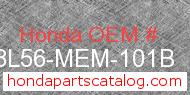Honda 08L56-MEM-101B genuine part number image