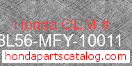 Honda 08L56-MFY-10011 genuine part number image