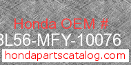 Honda 08L56-MFY-10076 genuine part number image