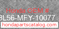 Honda 08L56-MFY-10077 genuine part number image