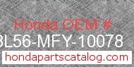 Honda 08L56-MFY-10078 genuine part number image