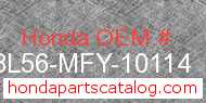 Honda 08L56-MFY-10114 genuine part number image
