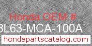 Honda 08L63-MCA-100A genuine part number image