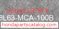 Honda 08L63-MCA-100B genuine part number image