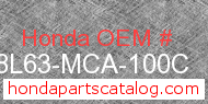 Honda 08L63-MCA-100C genuine part number image