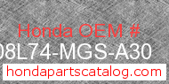 Honda 08L74-MGS-A30 genuine part number image