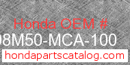 Honda 08M50-MCA-100 genuine part number image