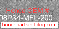 Honda 08P34-MFL-200 genuine part number image