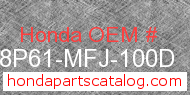 Honda 08P61-MFJ-100D genuine part number image