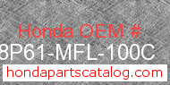 Honda 08P61-MFL-100C genuine part number image