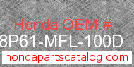 Honda 08P61-MFL-100D genuine part number image