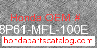 Honda 08P61-MFL-100E genuine part number image