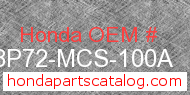 Honda 08P72-MCS-100A genuine part number image