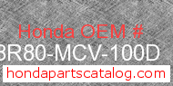Honda 08R80-MCV-100D genuine part number image