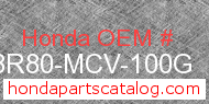 Honda 08R80-MCV-100G genuine part number image