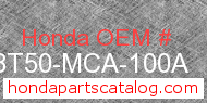 Honda 08T50-MCA-100A genuine part number image