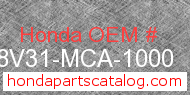 Honda 08V31-MCA-1000 genuine part number image