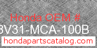 Honda 08V31-MCA-100B genuine part number image