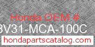 Honda 08V31-MCA-100C genuine part number image