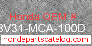 Honda 08V31-MCA-100D genuine part number image