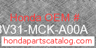 Honda 08V31-MCK-A00A genuine part number image