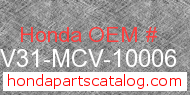 Honda 08V31-MCV-10006 genuine part number image