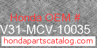 Honda 08V31-MCV-10035 genuine part number image