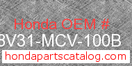 Honda 08V31-MCV-100B genuine part number image