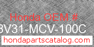 Honda 08V31-MCV-100C genuine part number image